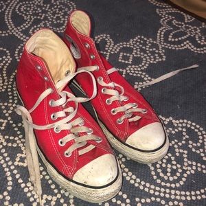 Red high top converse